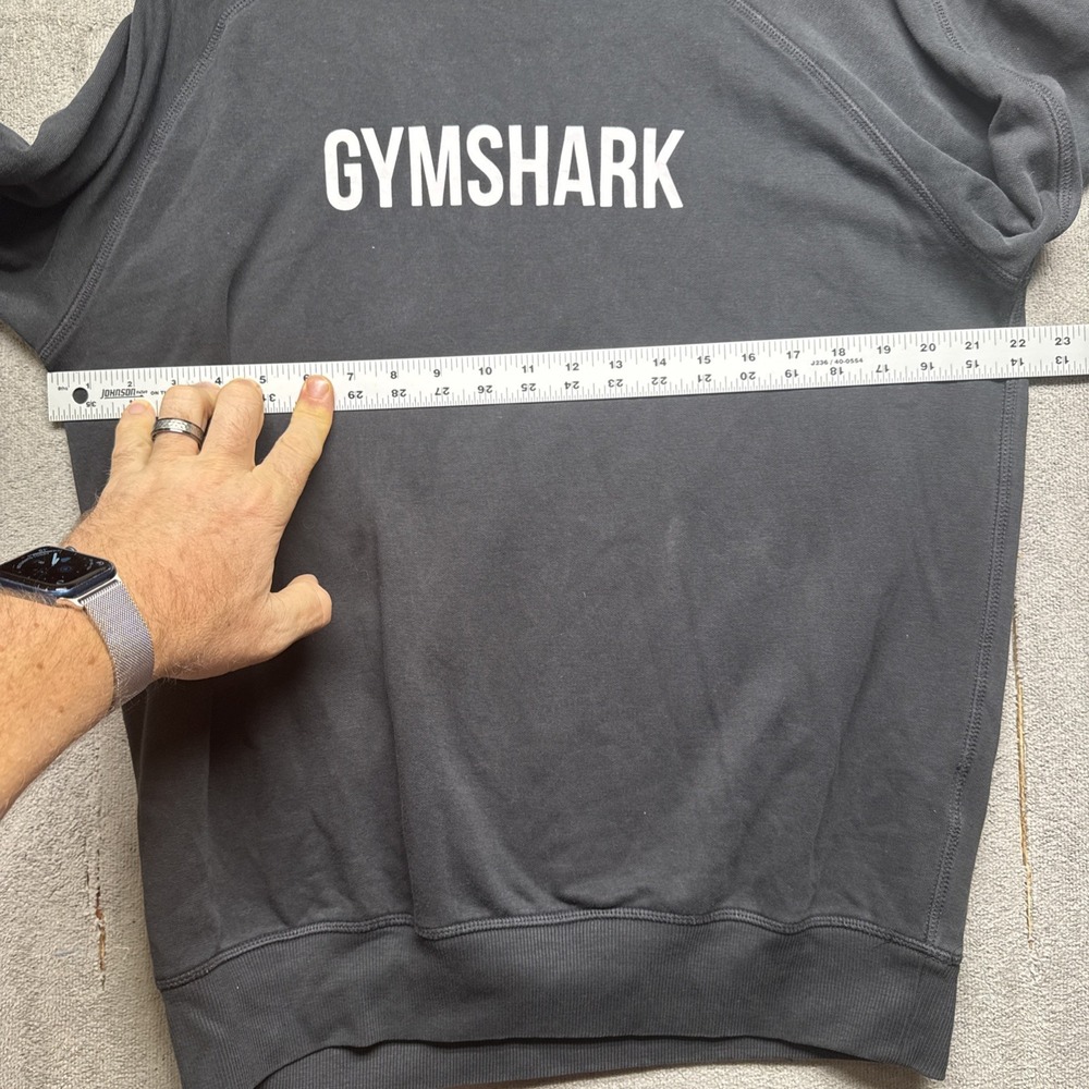 Gymshark Black Crewneck Sweatshirt Logo‎ Front Athleisure Streetwear Small - Picture 5 of 9